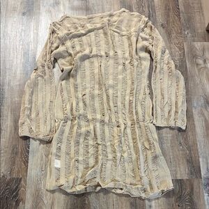 Women’s khaki crochet bathing coverup Xl